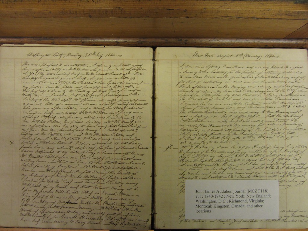 John James Audubon journal (MCZ F118) v.1: 1840-1842 : New York; New England; Washington, D.C.; Richmond, Virginia; Montreal; Kingston, Canada; and other locations