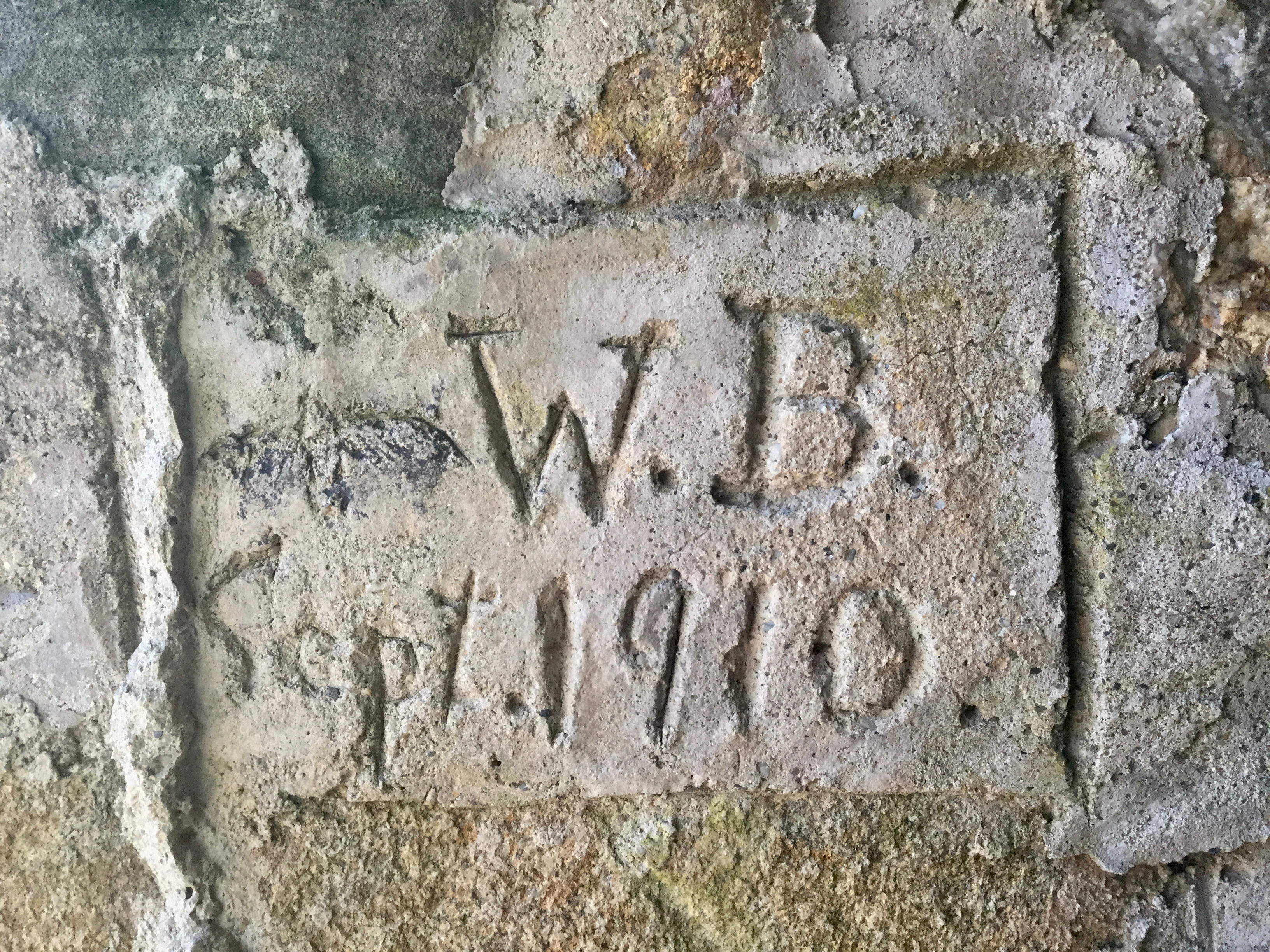 Inscription by William Brewster inside his boathouse at October Farm, Concord, Ma.