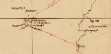 map showing Hasseler expedition route