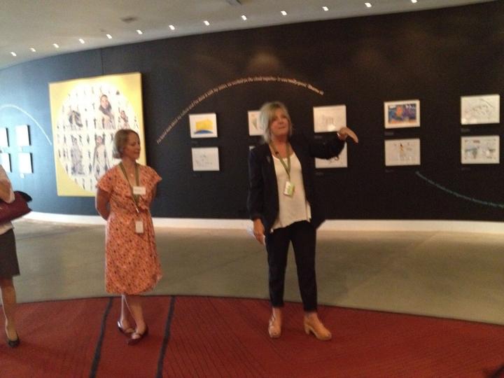 Caroline Martin provides a traditional welcome, with Ely Wallis